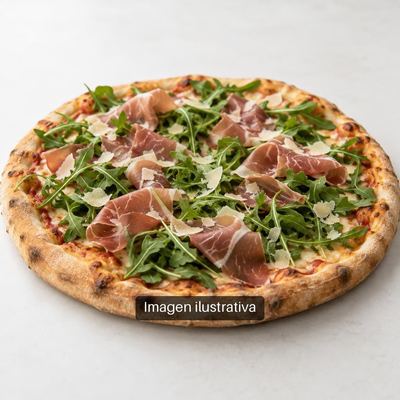 Pizza rúcula y jamón crudo